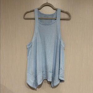 Pilcro Blue and White Boxy Sleeveless Tank Top